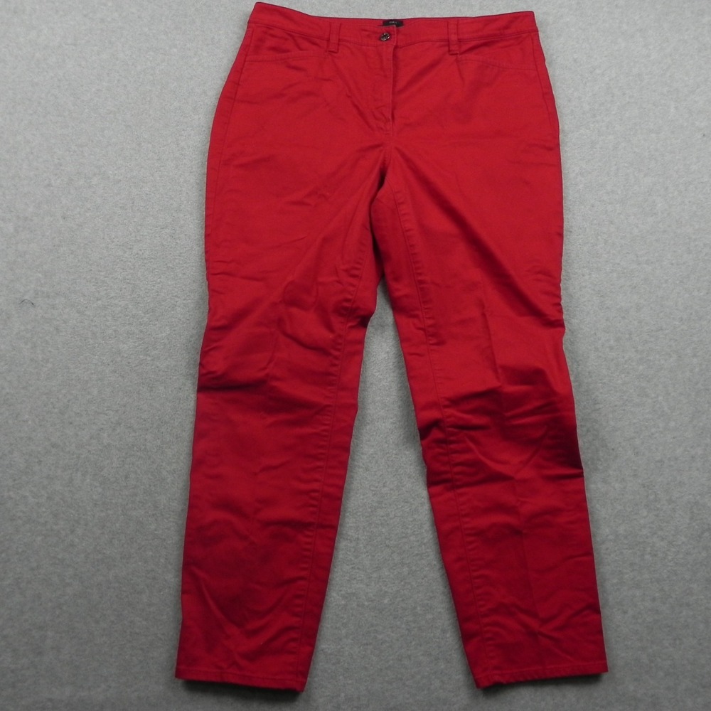 Talbots Pants Womens 12 Curvy Ankle Casual Comfort Stretch Flex Trousers Red